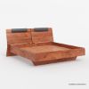 Picture of Segovia Solid Wood Rustic Floating Platform Bed With Adjustable Headboard