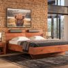 Picture of Segovia Solid Wood Rustic Floating Platform Bed With Adjustable Headboard