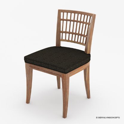 Picture of Julian Rustic Wood Black Upholstered Dining Chair