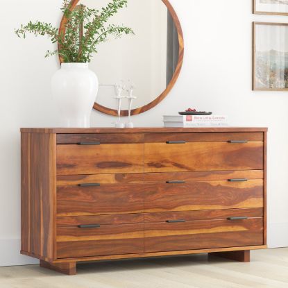 Picture of Dawlish Modern Solid Wood 6 Drawer Double Dresser