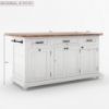 Picture of Casselton Solid Wood Two Tone White Kitchen Island with Drop Leaf