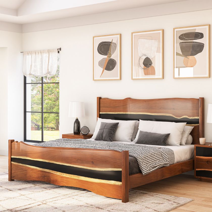 Picture of Murphys Epoxy Acacia Wood Platform Bed Frame
