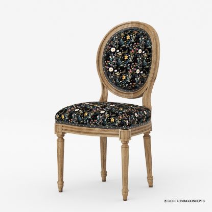 Picture of Morrisville French Oval Back Floral Velvet Dining Chair