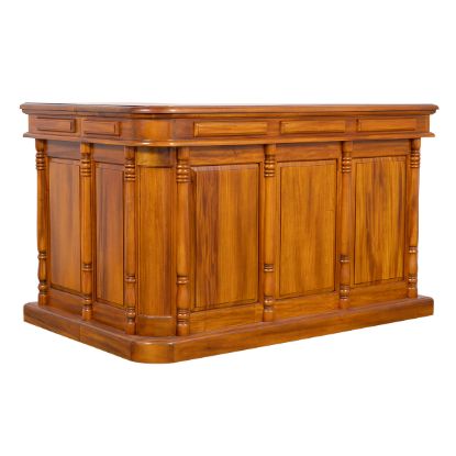 Picture of Pretoria Rustic Solid Mahogany Wood L Shaped Home Bar