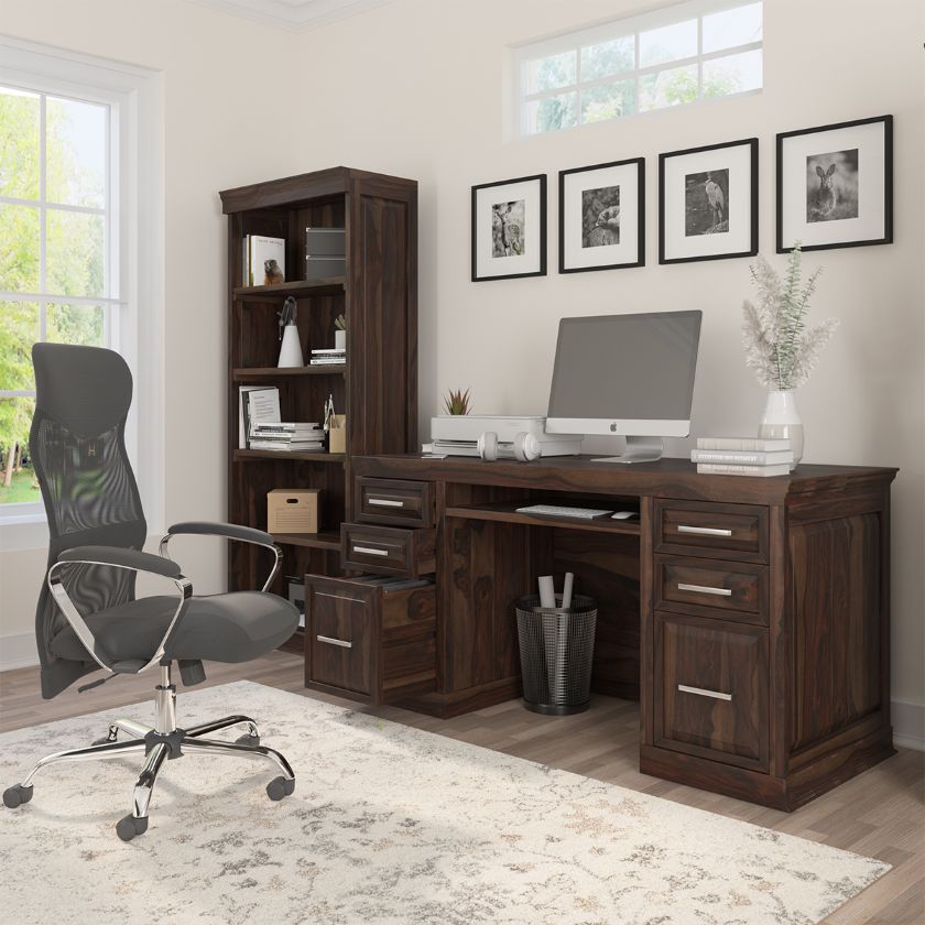 Picture of Grimbergen Solid Wood Contemporary Office Executive Computer Desk