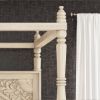 Picture of Memphis Weathered Hand-carved Solid Mahogany Wood Canopy Platform Bed