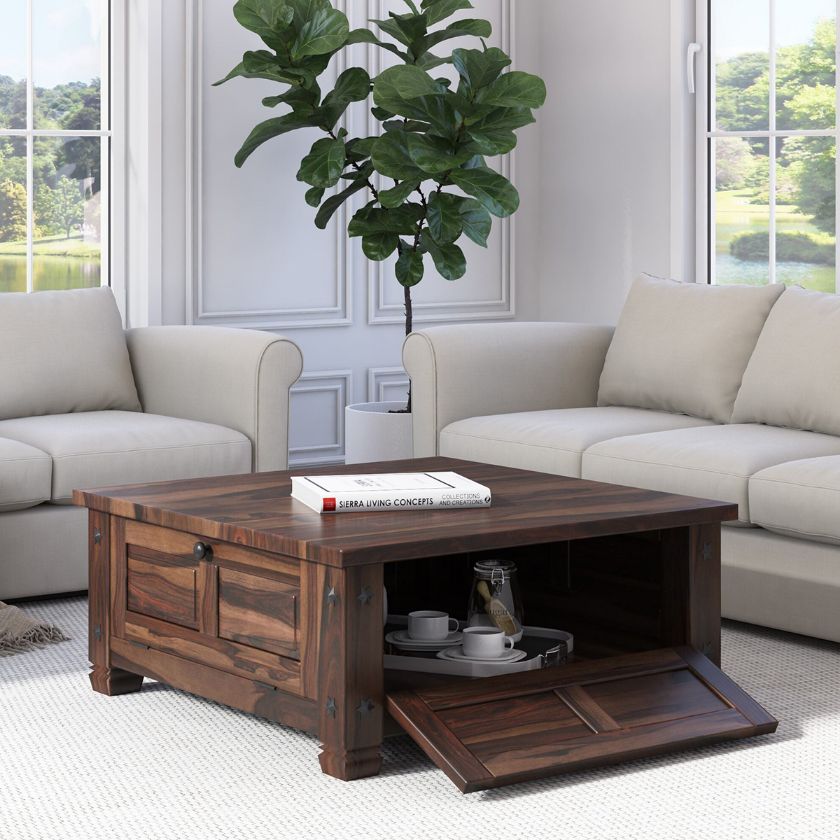Picture of Russet Contemporary Square Coffee Table with Storage