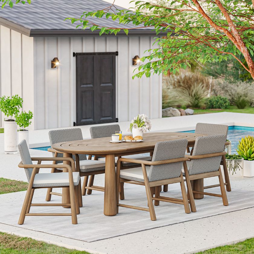 Picture of Collier Teak Outdoor Dining Set for 6