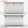 Picture of Casselton Solid Wood Two Tone White Kitchen Island with Drop Leaf