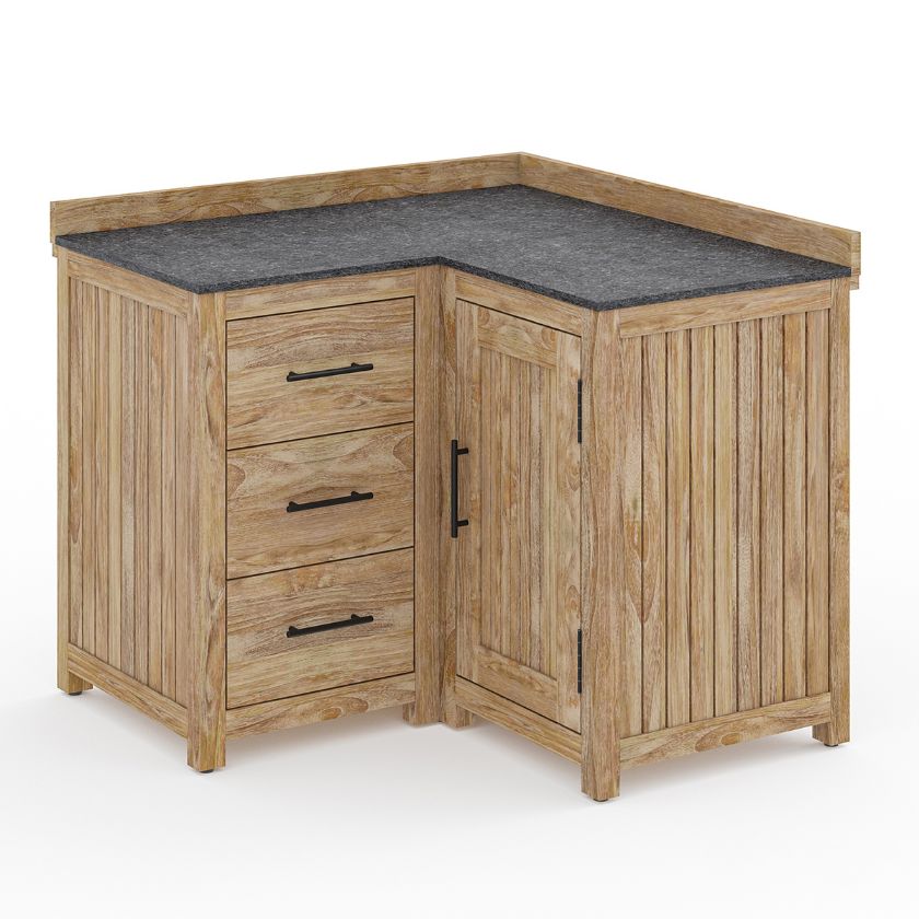 Picture of Monroe Rustic Outdoor Kitchen Corner Cabinet