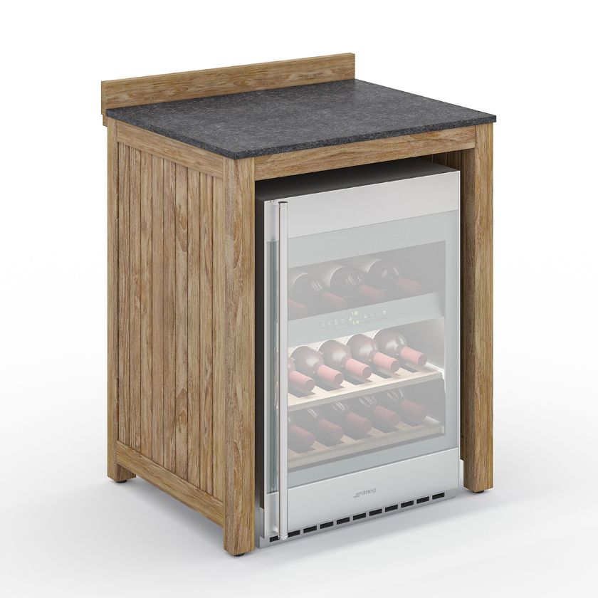 Picture of Monroe Rustic Outdoor Kitchen Cabinet with Fridge Space