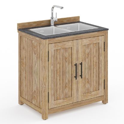 Picture of Monroe Rustic Outdoor Kitchen Cabinet with Sink Space