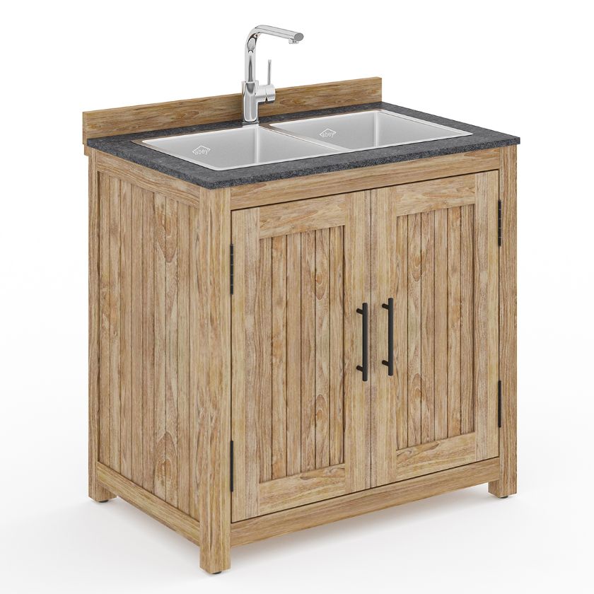 Picture of Monroe Rustic Outdoor Kitchen Cabinet with Sink Space