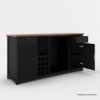 Picture of Gary Modern Black Bar Cabinet with Mini Fridge Space