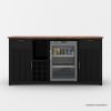 Picture of Gary Modern Black Bar Cabinet with Mini Fridge Space