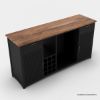 Picture of Gary Modern Black Bar Cabinet with Mini Fridge Space