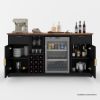 Picture of Gary Modern Black Bar Cabinet with Mini Fridge Space