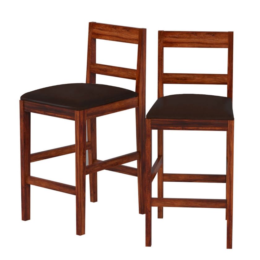 Picture of Lincoln Classic Solid Wood Upholstered Bar Chair (Set of 2)