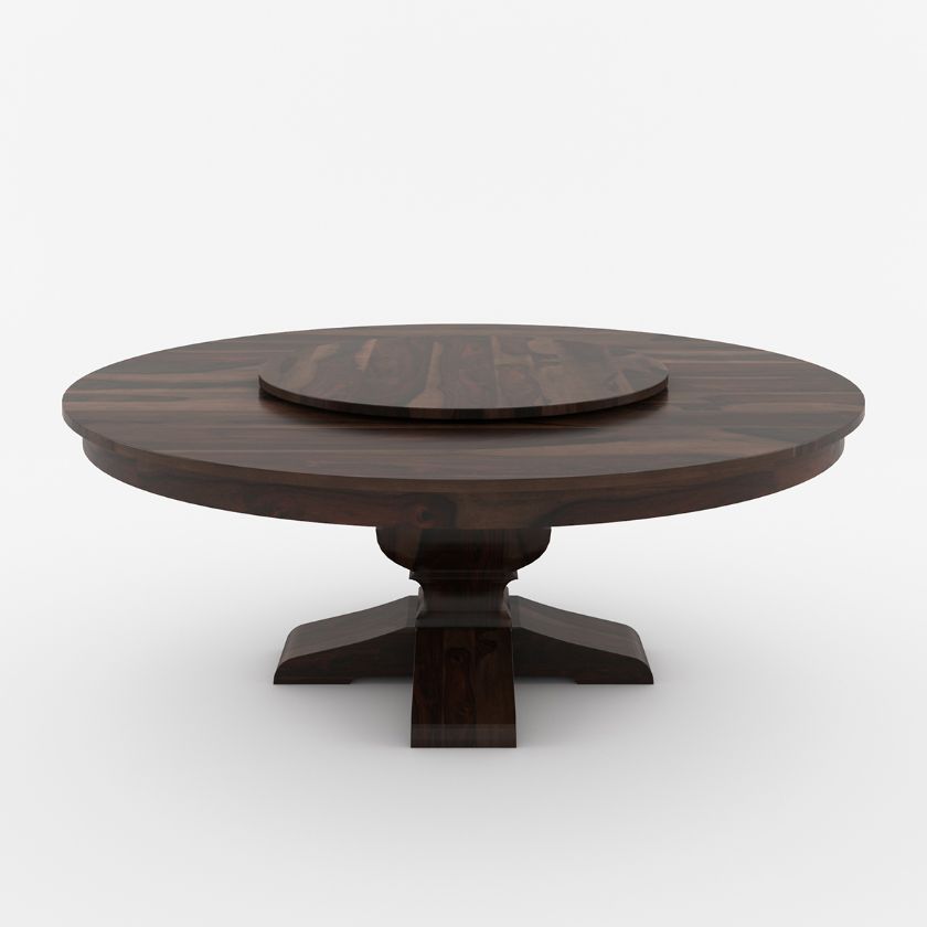 Picture of Missouri Pedestal Round Dining Table with Lazy Susan