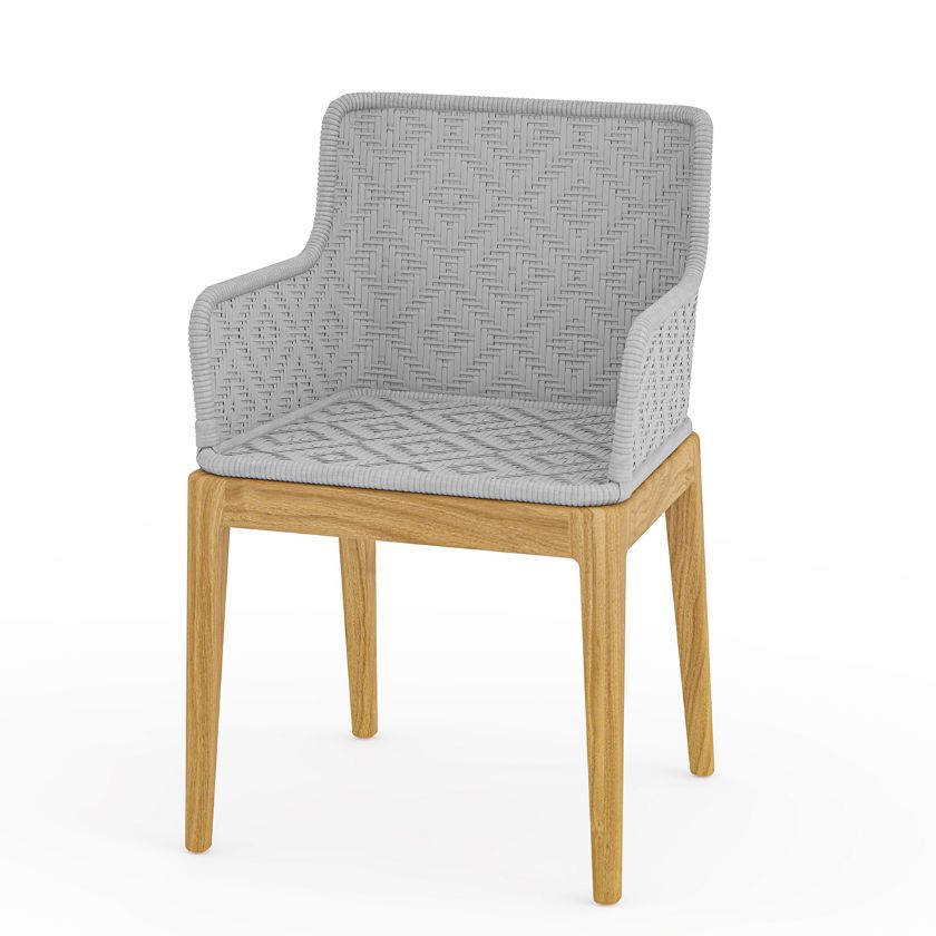 Picture of Amelia Modern Light Grey Outdoor Wicker Dining Chair