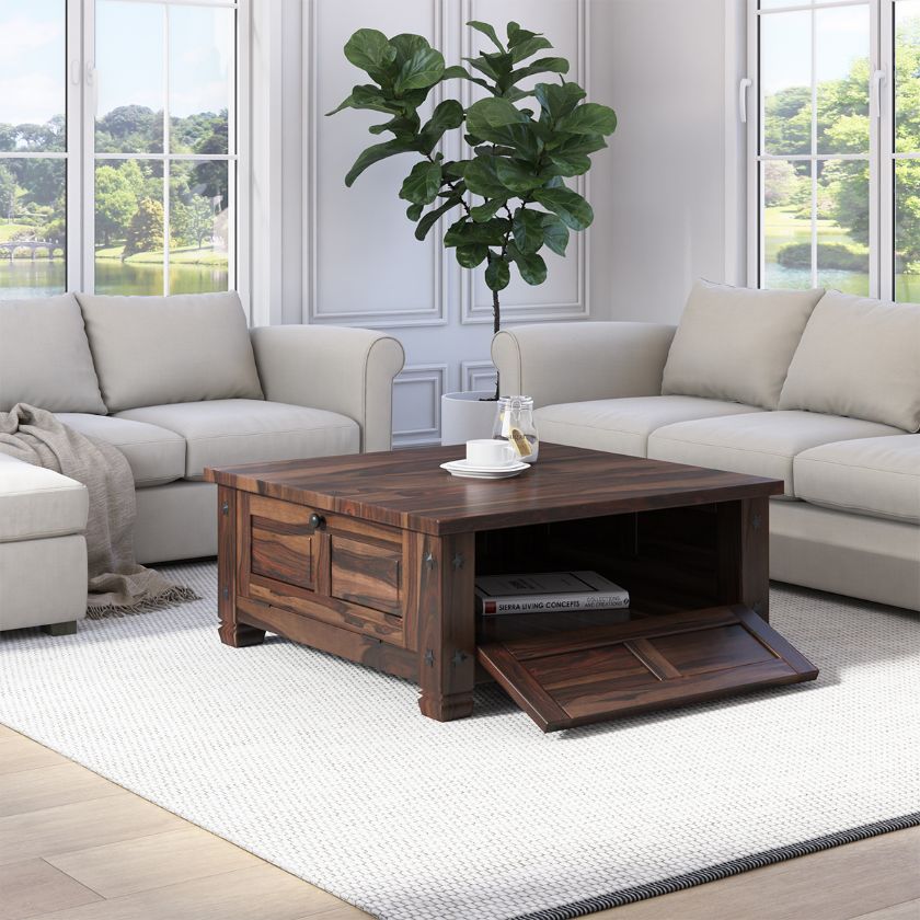 Picture of Russet Contemporary Square Coffee Table with Storage