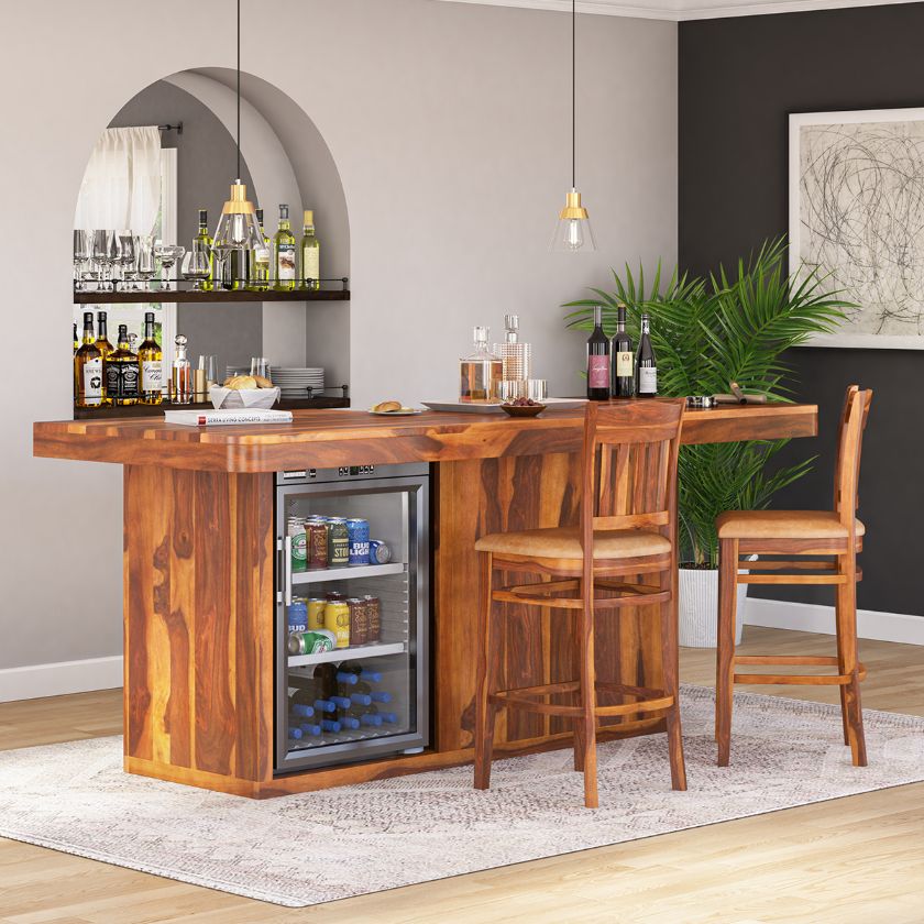 Picture of Harrisburg Rustic Home Bar with Mini Fridge Space