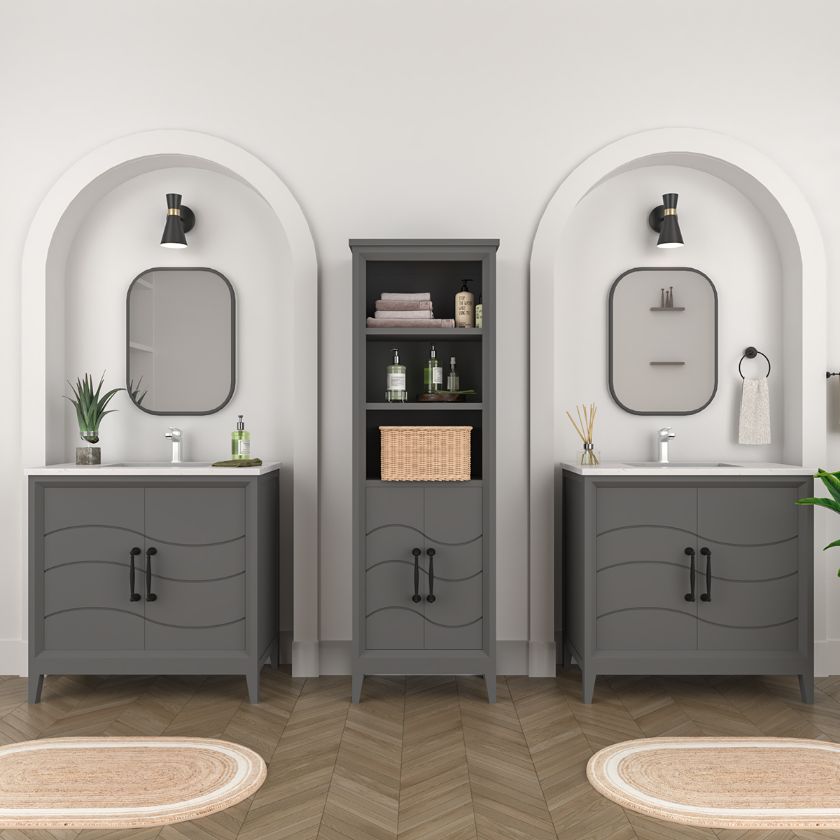 Picture of Charolette 36-Inch 3-Piece Solid Wood Bathroom Vanity Set