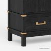 Picture of Lebec Solid Wood Black Armoire with Drawers