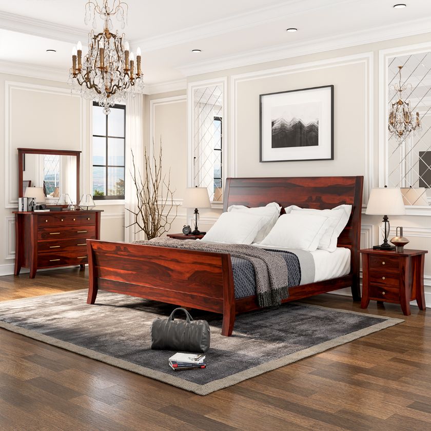 Picture of Georgia Modern 4 Piece Solid Wood Bedroom Set