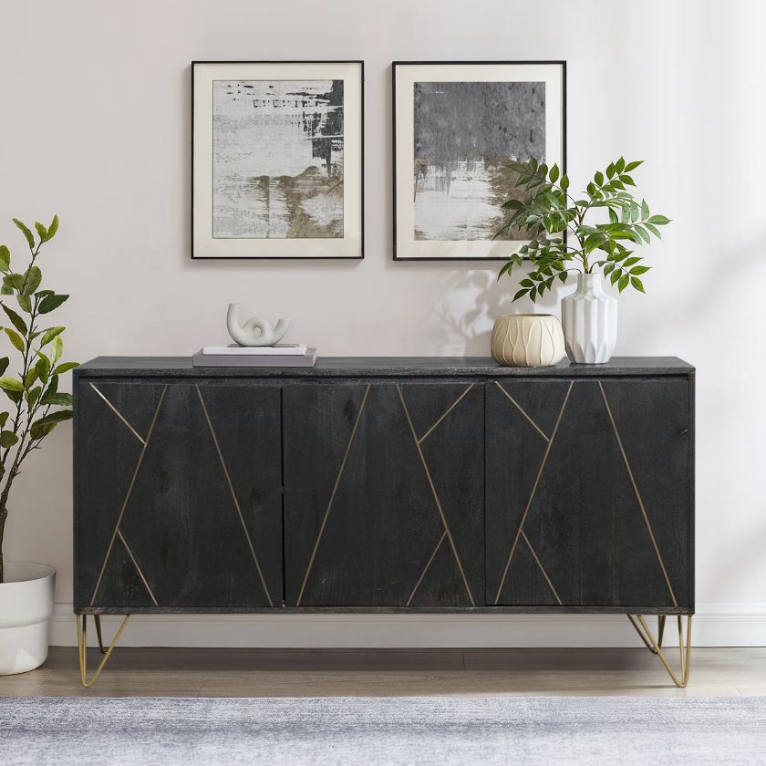 Picture of Youkers Industrial Modern Black Sideboard Cabinet