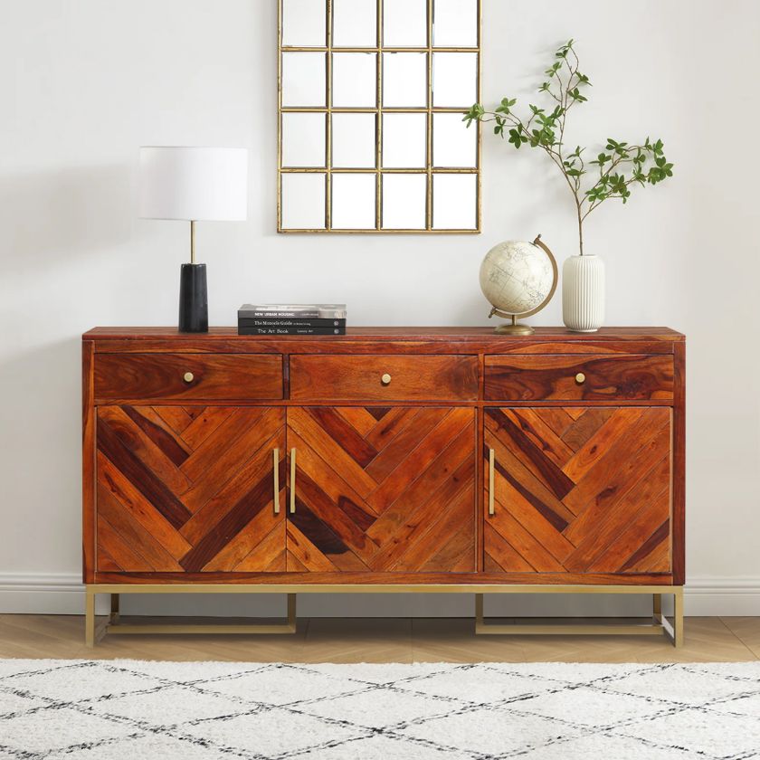 Picture of Kentucky Chevron Pattern Mid Century Modern Sideboard