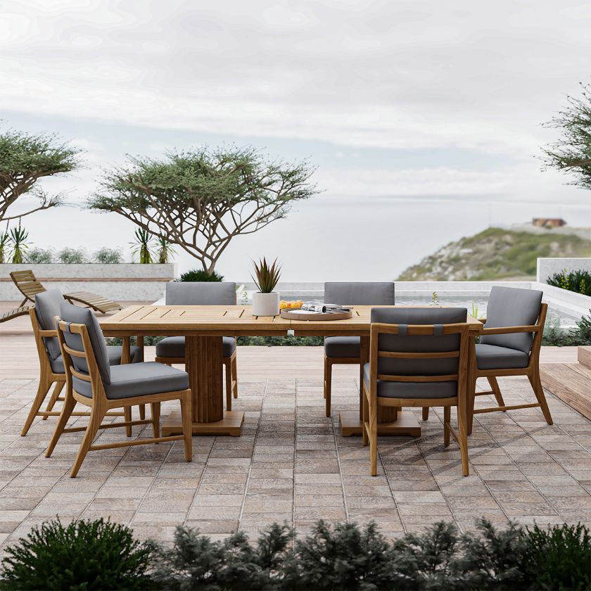 Picture of Merced Modern 7 Piece Outdoor Teak Dining Set