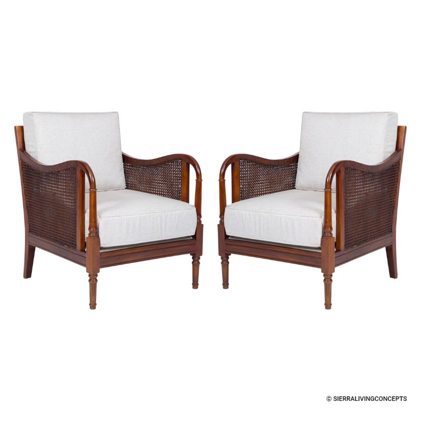 Picture of Soweto Upholstered Rattan Accent Chair Set of 2