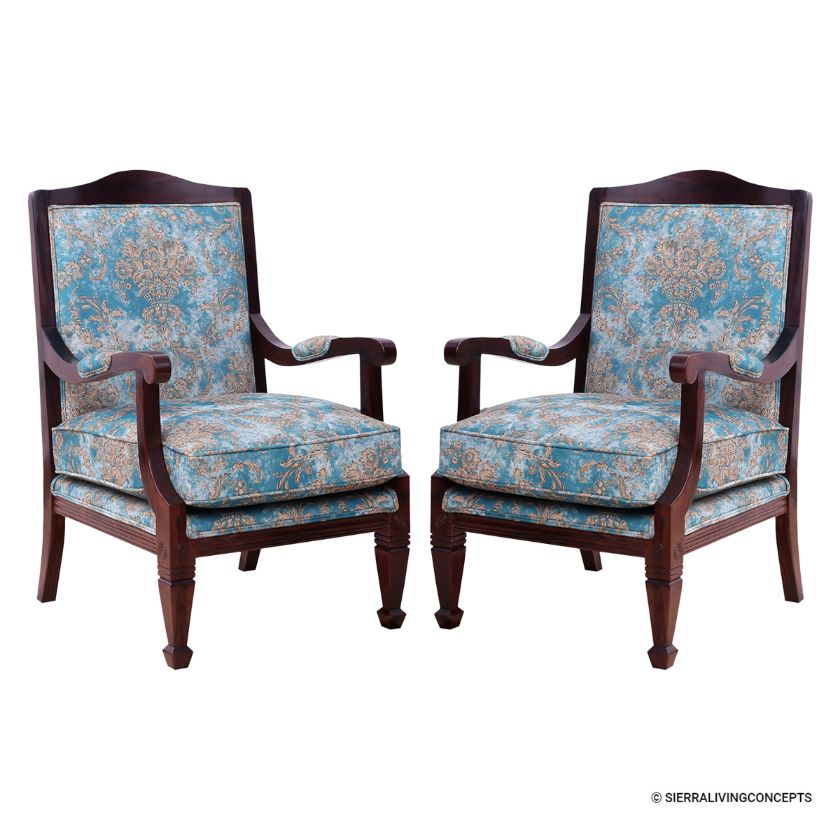 Picture of Phelan French Style Upholstered Accent Arm chair Set of 2 