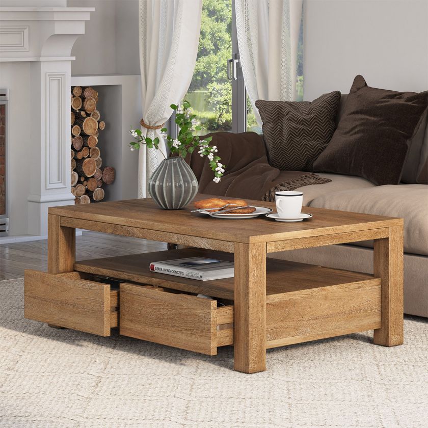 Picture of Glenbrook Rectangle Contemporary Coffee Table with Drawers