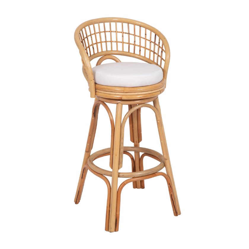 Picture of Chester Boho Counter Height Swivel Rattan Bar Stool