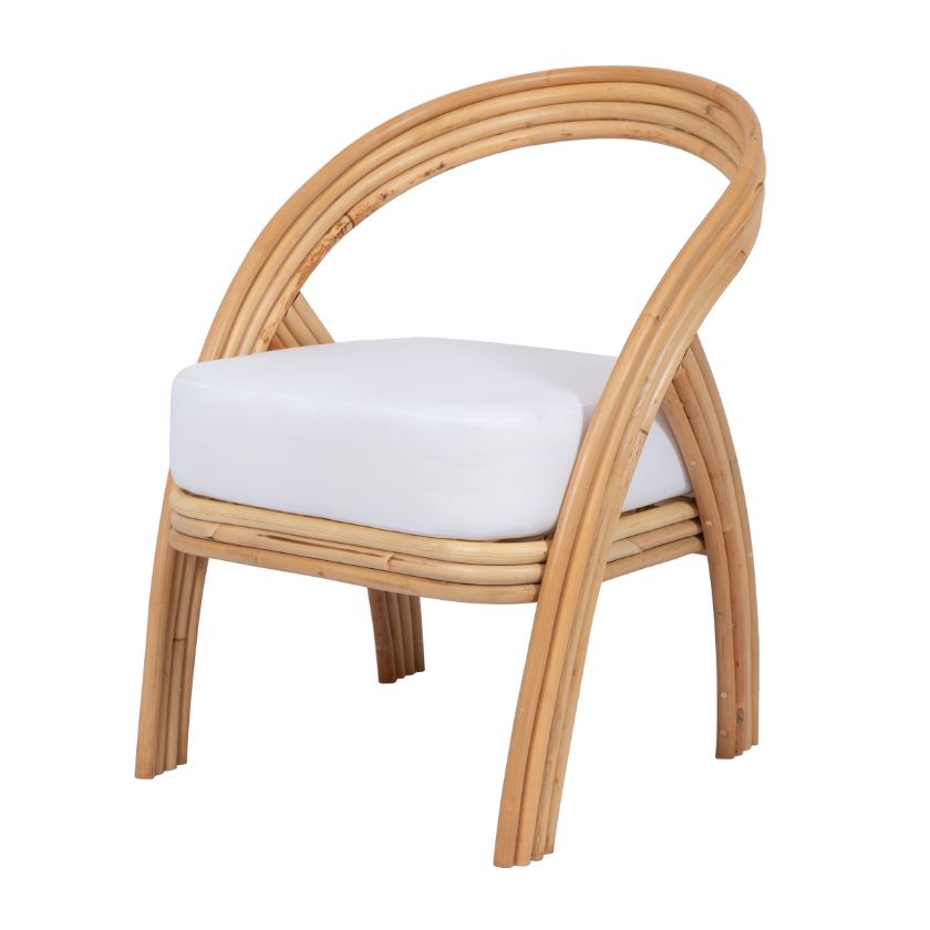 Picture of Duluth Boho Chic Bamboo Rattan Armless Accent Chair