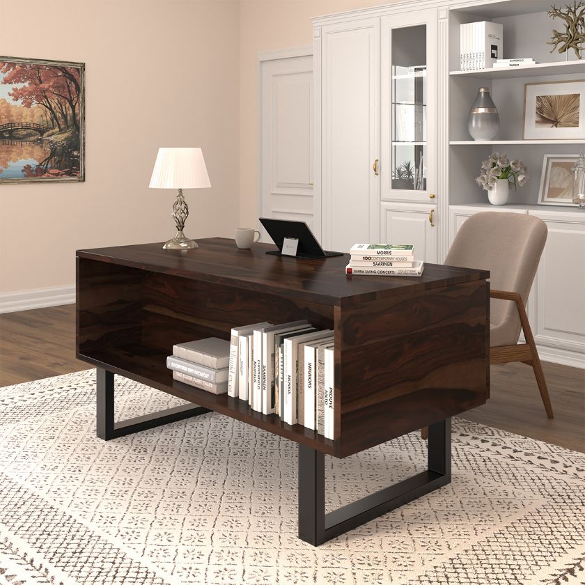 Picture of Sanger Modern Wooden Writers Desk with Drawers