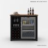 Picture of Gary Modern Black Bar Cabinet with Mini Fridge Space