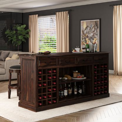 Nahant Traditional Home Bar Hutch with Mini Fridge Space