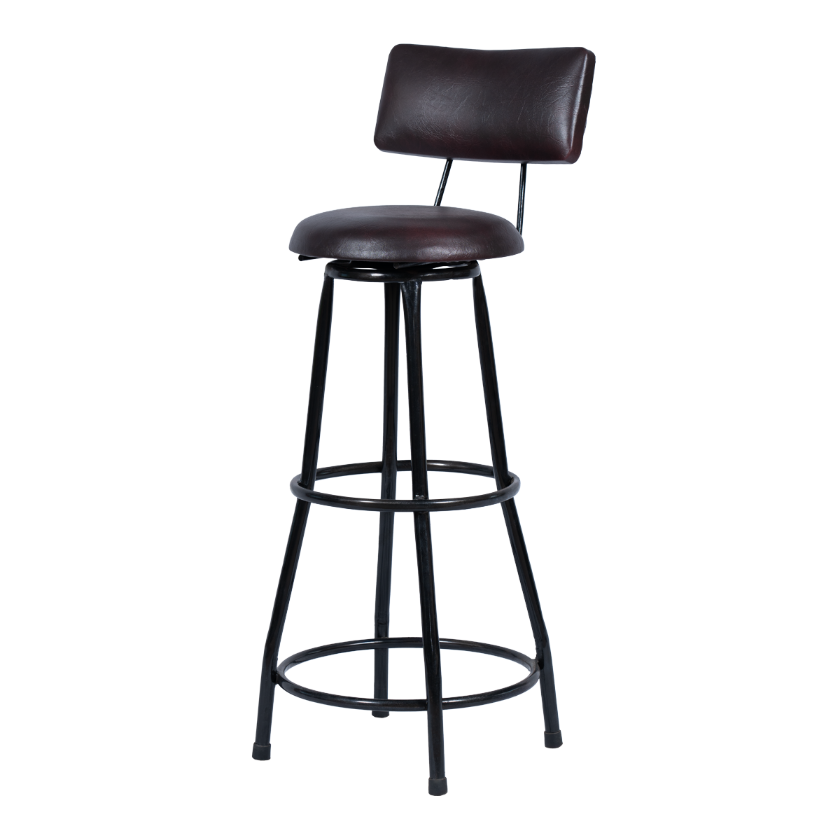 Picture of Salem Industrial Leather Bar Stool