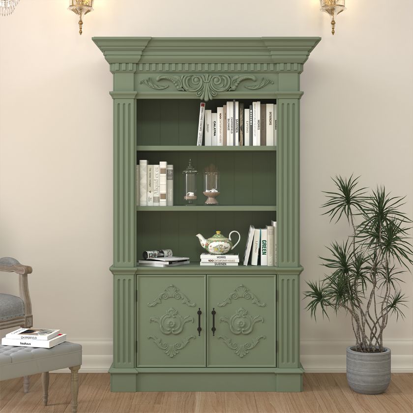 Picture of Escalon Green Bookcase with Cabinet (75")