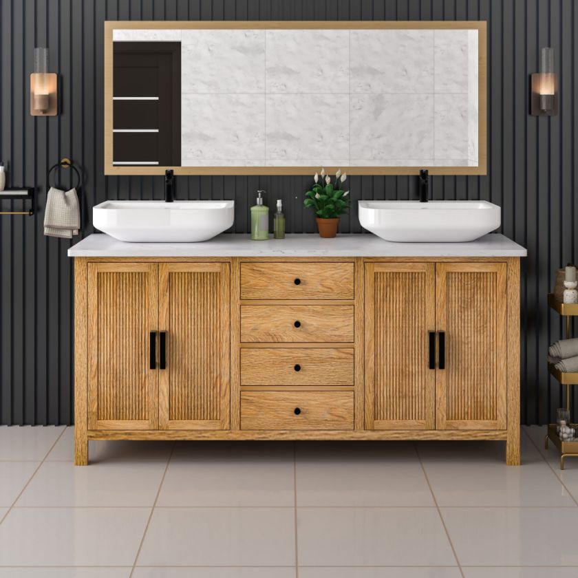 Picture of Durham Rustic 72 Inch Bathroom Vanity with Drawers