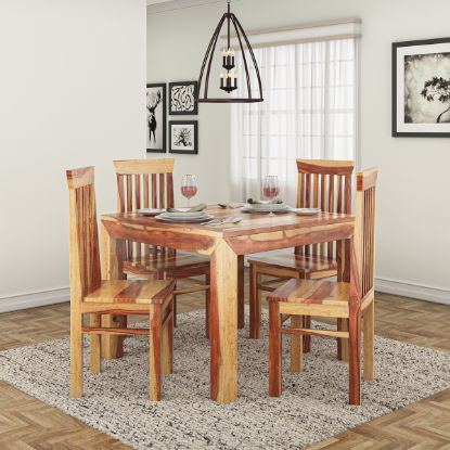 Picture of Ostrander Solid Wood 4 Seater Small Kitchen Table Set