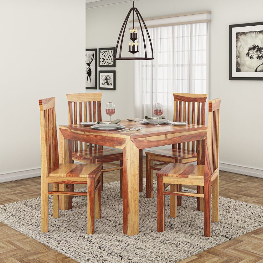 Picture of Ostrander Solid Wood 4 Seater Small Kitchen Table Set