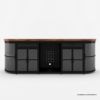 Picture of Gorulika Black Industrial Sideboard with Mini Fridge Space