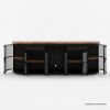 Picture of Gorulika Black Industrial Sideboard with Mini Fridge Space