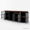 Picture of Gorulika Black Industrial Sideboard with Mini Fridge Space