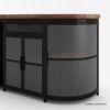 Picture of Gorulika Black Industrial Sideboard with Mini Fridge Space