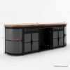 Picture of Gorulika Black Industrial Sideboard with Mini Fridge Space